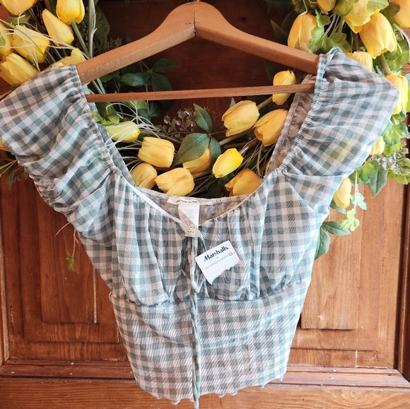 Nwt Womens gingham crop top - Picture 7 of 9